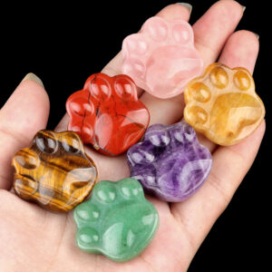 Natural Amethyst Cat Paw Bear Paw Carving