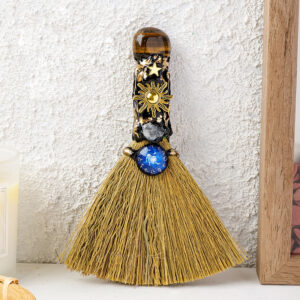 Natural Crystal Rolling Stone Zodiac Raw Stone Broom RS-0222