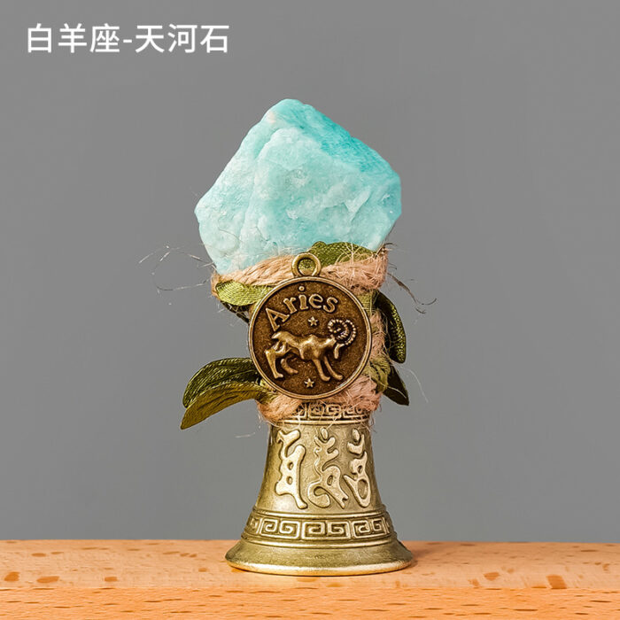Raw Stone Twelve Zodiac Bell Natural Crystal Small Bell-4 Raw Stone Twelve Zodiac Bell Natural Crystal Small Bell-4