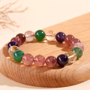 Wholesale natural fresh crystal multi-treasure strawberry crystal super seven-lap bracelet simple fashion selling color female bracelets.