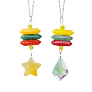 Natural Crystal Pendant Sun Catcher Amethyst Agate Double Terminated Tower RS-0252