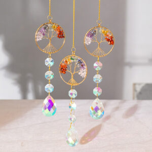 Natural Crystal Tree of Life Wind Chime Sun Catcher RS-0242