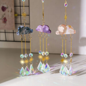 Natural Crystal Cloud Wind Chime Door Bell Window Hanging Sun Catcher RS-0259